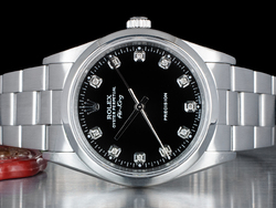 Rolex Air-king 34 Customized Nero Oyster 14000 Royal Black Onyx Diamonds - Double Dial